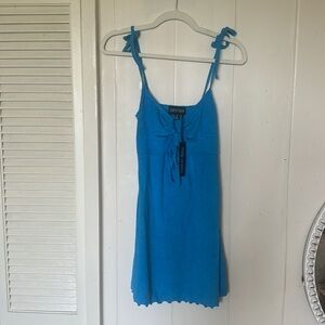 Dolls kill Blue terry cloth mini dress NWT